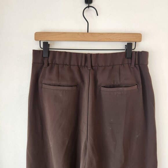 Gap 360 High Rise Trousers Chocolate Brown Wide Leg Career Women's 10 - Picture 5 of 9